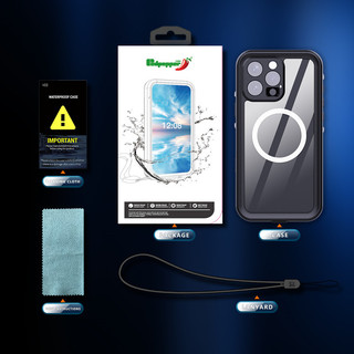 [Redpepper] IP68 Waterproof Magnetic Case For iPhone 16 15 14 13 Pro Max Plus Cover Diving Underwater Swim Outdoor Sports
