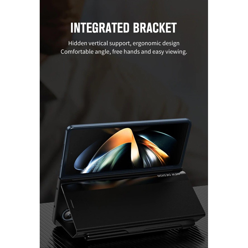 Da Bút Khe Cắm Bảo Vệ Giá Đỡ Ốp Lưng Điện Thoại Samsung Galaxy Fold 6 5 4 3 Chống Sốc Chống Rơi Lightweigh Cover