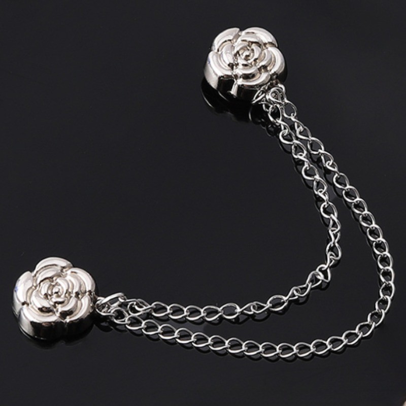 [Yunyuan] Hoa Hồng Khóa Từ Tính Trang Sức Hồi Giáo Khăn Trùm Đầu Khóa Dây Xích Mạnh Camellia Thắt Lưng Quần Áo Khóa