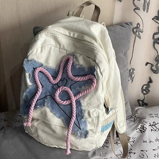 Ba lô Denim hình ngôi sao cổ điển của Mỹ Y2k