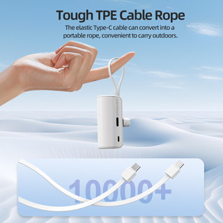 sạc dự phòng mini GOOJODOQ 2024, Pin dự phòng không dây di động có phích cắm Type-C và Lightning