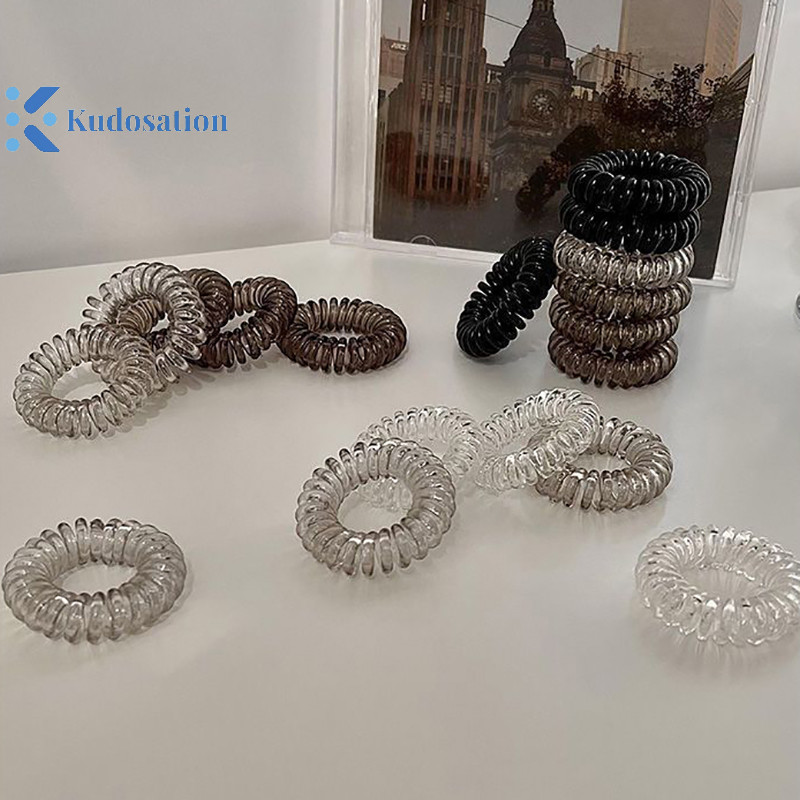 Kudosation 9 Cái / bộ Dây Buộc Tóc Nhiều Màu Sắc Đàn Hồi Nhựa Tóc Dây Cao Su Dây Điện Thoại Scrunchies Phụ Kiện Tóc Mũ nón