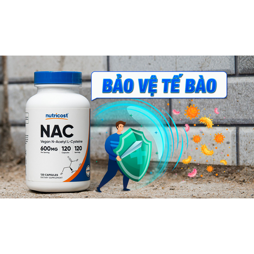 Nutricost Vegan NAC: Bảo Vệ Gan, Giảm Độc Tố Với 600mg Mỗi Viên