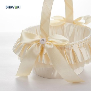 Giỏ hoa cưới Giỏ hoa Satin cho sự kiện kỷ niệm kỷ niệm