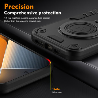 Dành Cho Tecno POVA 6 Pro 5G Ốp điện thoại Kim Loại Giá Đỡ Nhẫn Đế Mềm TPU Edge Cứng PC Mặt Sau Chống Sốc Mỏng Bao