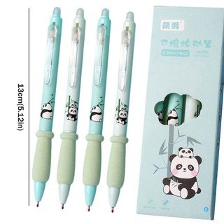 HIGHVIEWLS 4 Cái / lốc Bút Gel Panda, Viết nhanh khô Văn phòng phẩm Bút xóa được, Phim hoạt hình Soft Touch Grip 0.5mm Thi Bút chuyên nghiệp Văn phòng