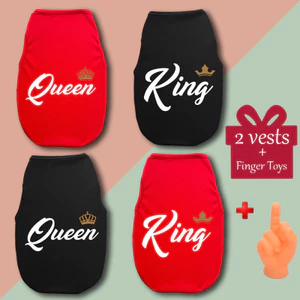 Áo Vest in hình mèo / chó họa tiết King and Queen Áo Vest mèo và chó thoáng khí cho chó nhỏ và vừa