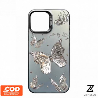 Ốp Lưng Cho OPPO A6 PRO A3X A3 PRO A80 A18 A17 A79 A38 A57 A60 A77S A58 A78 A98 A54 A76 A96 A16 A15 A9 2020 A5 2020 A7 A5S A12 A93 A94 A17K Vỏ Điện Thoại TPU Chống Sốc Bướm Kim Loại