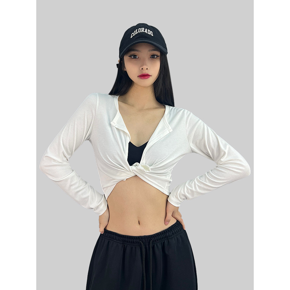 Milyfashion Áo thun độc đáo Thắt lưng Street Dance Street Dance Street Wear Độc đáo Eo jazz Dance jazz Trận đấu bên ngoài Nữ hiphop Thể thao Lớp trượt tuyết dưới