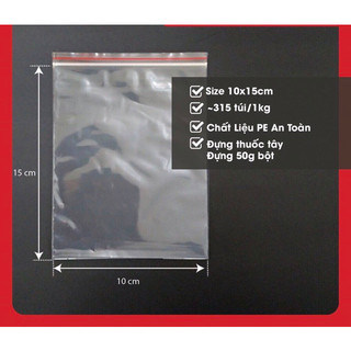 Túi Zip Chỉ Đỏ - Túi Zip Đựng Bánh Tráng Trộn - Gia Vị - Thực Phẩm - Trái cây 100gr/500gr