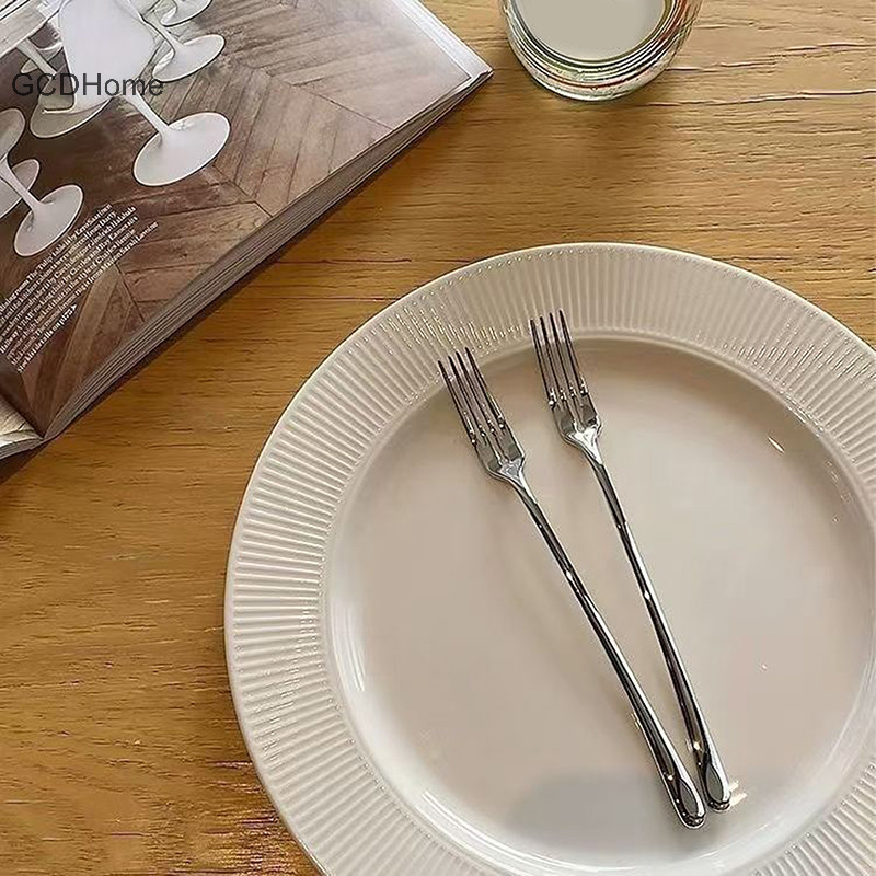 Gcdhome Inox Trái Cây Nĩa Lỗ Tròn Nĩa Hộ Gia Đình Nĩa Bánh Trung Thu Nhà Hàng Trái Cây Nĩa Bánh Món Tráng Miệng Nĩa Bàn Ăn HOT