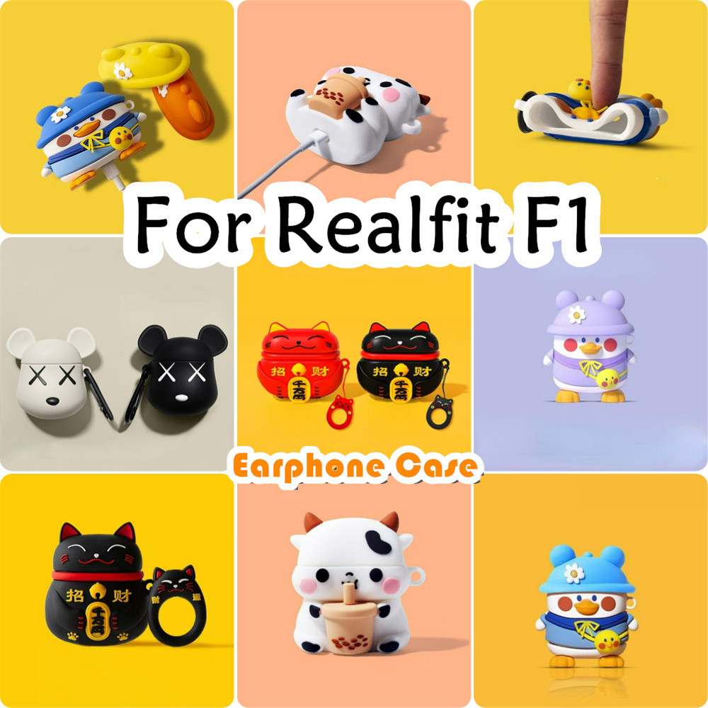 [Ngôi sao tương lai] Dành cho vỏ Realfit F1 Vỏ tai nghe silicon mềm hoạt hình sáng tạo