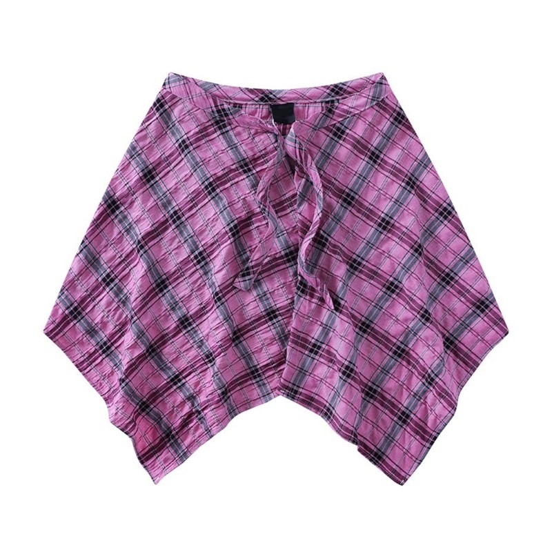 Coo Unisex Dạo Phố Đầm Quấn Không Đều Hiphop Punk Thắt Lưng Khăn Hông ca rô