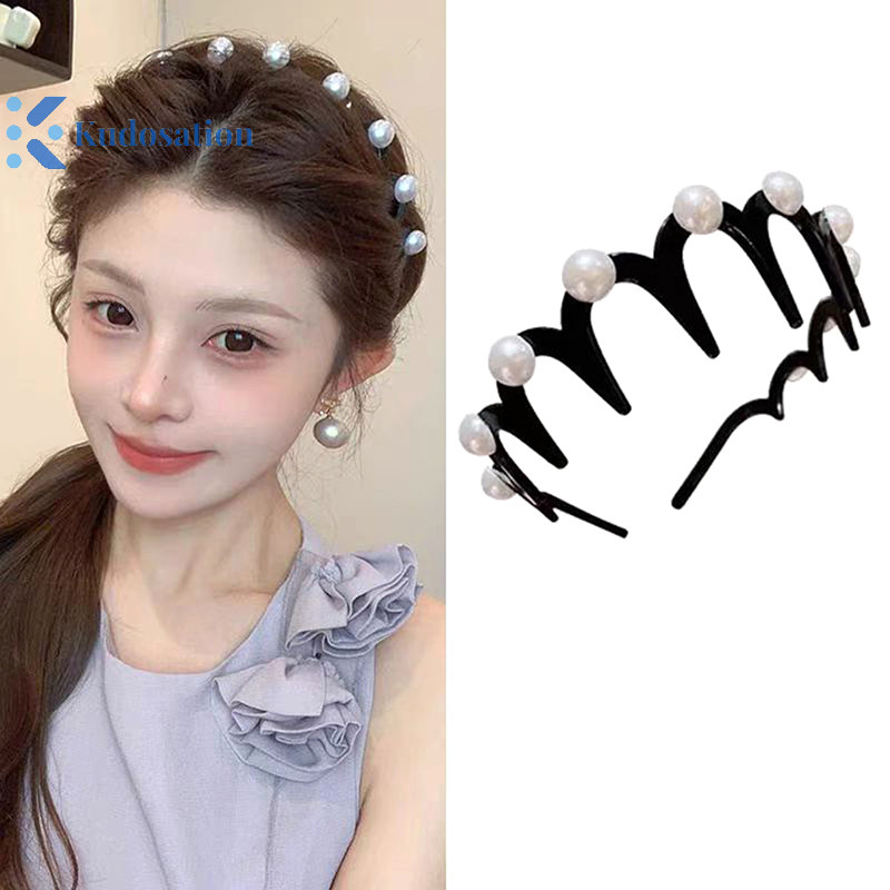 Kudosation Wave s Dành Cho Nữ Răng Chống Trơn Trượt Tóc Bé Gái Rửa Mặt Thể Thao Băng Đô Quấn Tóc Phụ Kiện Tóc