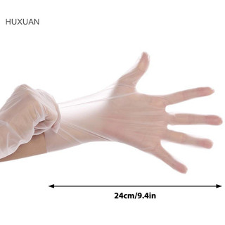 Huxuan 50 / 100 Chiếc Găng Tay Cao Su Miễn Phí TPE Găng Tay Dùng Một Lần Trong Suốt Axit Chống Trơn Trượt An Toàn Làm Việc Cấp Thực Phẩm Găng Tay Vệ Sinh Gia Đình RFT