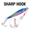 Mồi câu cá Jig kim loại 7g 10g 15g 20g 30g 40g 60g Thìa kim loại cứng chìm phát sáng Mồi nhân tạo đúc dài với mắt 3D và móc Treble.