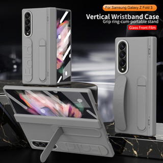Skin Feel Matte Silicone Dành Cho Samsung Galaxy Z Fold6 5G Fold 6 5 4 3 5G PC Dây Đeo Tay Dây Đeo Cổ Tay Chân Đế Chống Vân Tay Bao