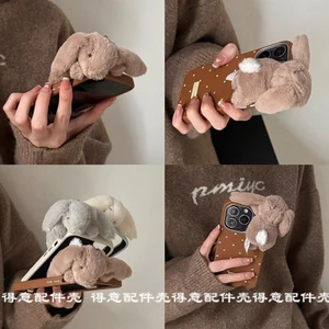 Ba Chiều Furry Bunny Cho Iphone 16 Điện Thoại Trường Hợp Apple 15Promax Mới 14Pro Của Phụ Nữ 13 Bảo Vệ Trường Hợp 12Pro