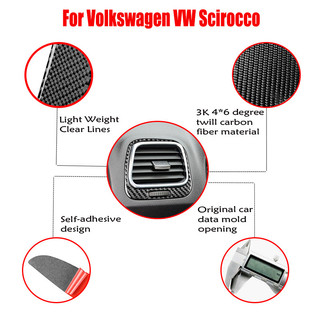 Dành Cho Xe Volkswagen Scirocco 2009-2016 Real Sợi Carbon Gear Dịch Chuyển Công Tắc Chiếu Sáng Bảng Điều Khiển Bên Trung Tâm Cửa Thoát Khí Miếng Dán