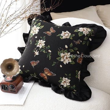 the Cloud Nest☁ Phong Cách Trung Cổ Mỹ Retro Bướm Vỏ Gối Phòng Khách Sofa Đệm Tựa Lưng Gối Gối Đầu Giường Gối Thắt Lưng Gối Phá Gối Gối Gối Gối Đầu Gối Xe Hơi Phong Cách Nanyang Xù Gối Vuông