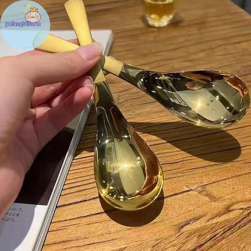 Pufangbliss Thìa Canh Inox Nhà Bếp Dung Tích Nhà Vàng Bạc Gương Đánh Bóng Flatware Cho Cà Phê Bộ Đồ Ăn VN