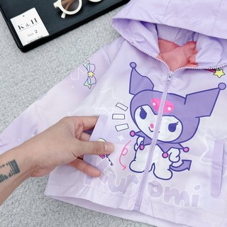 10-25kg Áo gió kuromi tím KH hàng 2 lớp cho bé gái