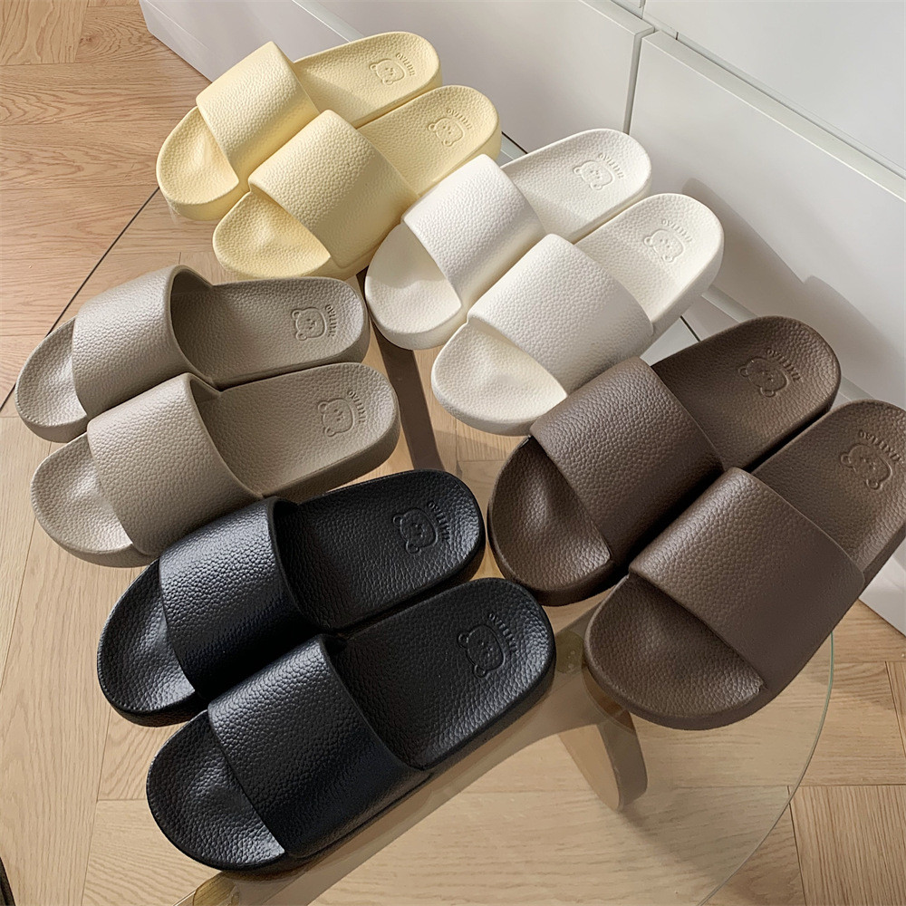 XIXITIAO Phong Cách Đơn Giản Trong Nhà Đế Mềm Thoải Mái Flip-Flops Nam Nữ Màu Trơn Giày Sandal Đế Bằng Dép
