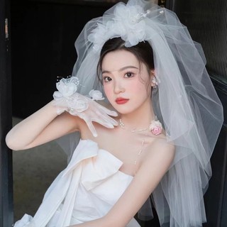 Lưới Mạng Lưới Mũ Đội Đầu Cô Dâu Cổ Giấy Chứng Nhận Nhớ Đám Cưới Phụ Kiện Tóc Đề Nghị Lông Tơ Gạc Ảnh Đạo Cụ Phụ Kiện 10.12