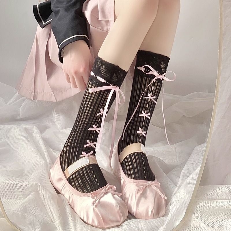 F Fan Ribbon Vớ đen