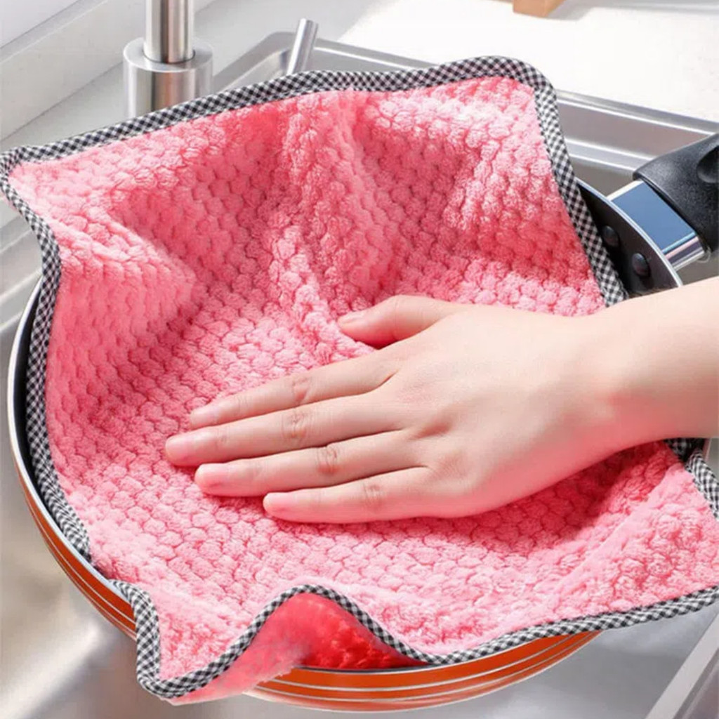 10 Chiếc Khăn Đĩa Đĩa Vải Nhà Bếp Món Ăn Vải Chống Dính Dầu Dày Bàn Món Ăn Vải Đĩa Thấm Hút Nước Chà Miếng Lót