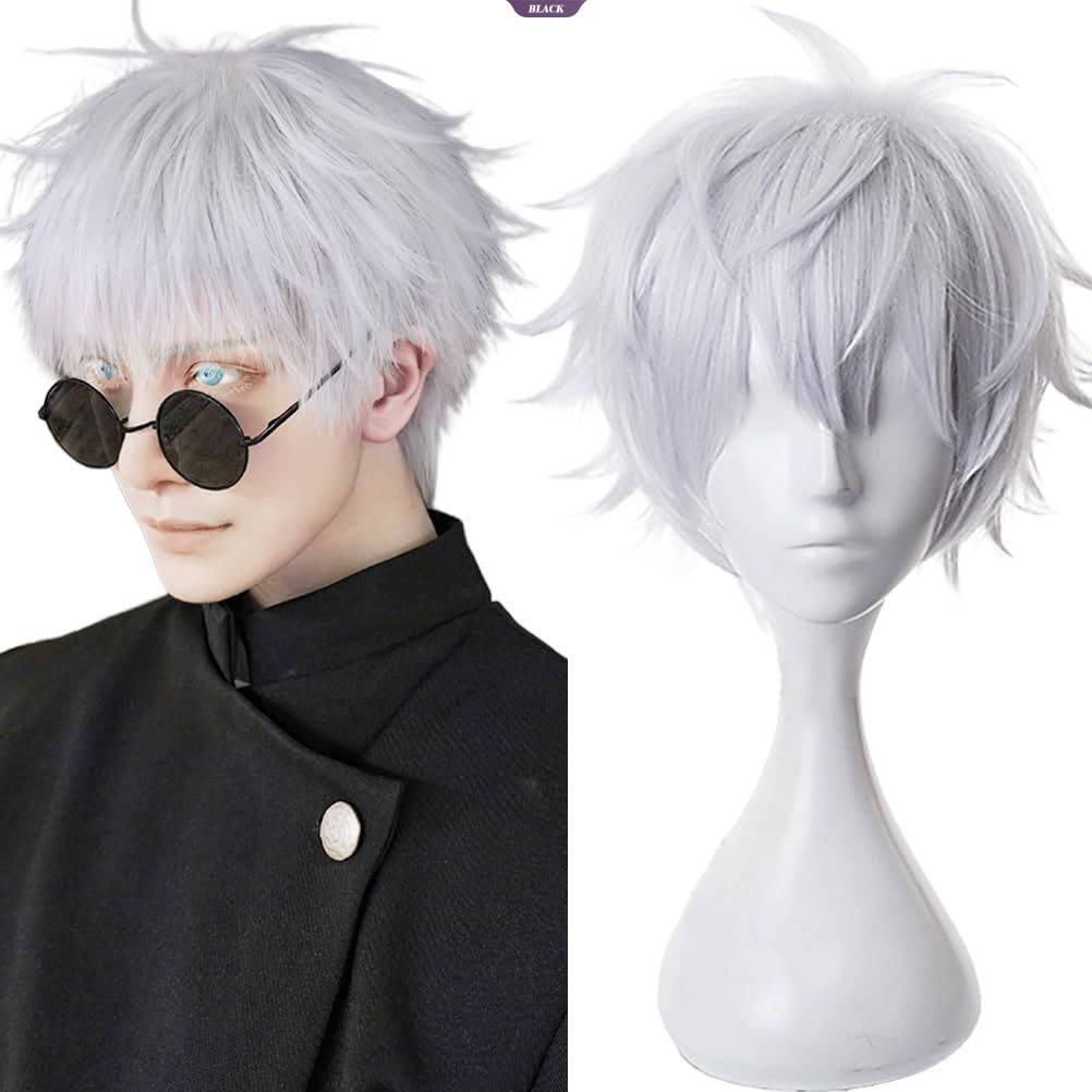 Anime Jujutsu Kaisen Satoru Gojo Cosplay Tóc Giả Chịu Nhiệt Tổng Hợp Tóc Giả Hallowen Đảng Tóc Giả [BL]
