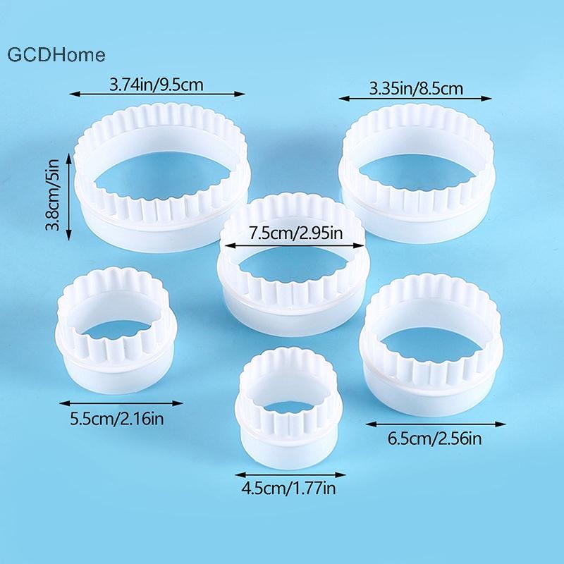 Gcdhome 6 Cái / bộ Dụng Cụ Cắt Bánh Quy Hai Mặt Sóng Trắng Cho Dụng Cụ Nhà Bếp Nướng Bánh Ngọt Sô Cô La Kẹo Dụng Cụ Cho Gia Đình Bánh Ngọt HOT