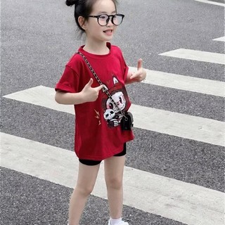 S219-[tomnaukid] Set áo thun phối quần leggin đùi cho bé gái size từ 9-40Kg