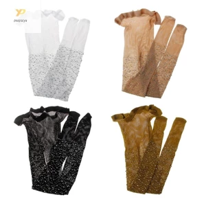 Ppy Eo Quần Fishnet Vớ Bé Gái Lưới Vớ Tập Đi Trẻ Em Quần Caramel Da Trắng Đen
