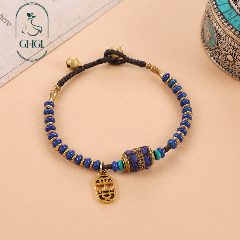 Ghgl❤️Handmade Phong Cách Tây Tạng Nepal Đính Hạt Vòng Tay Retro Kỳ Lạ Phong Cách Dân Tộc Niche Thiết Kế Vòng Tay Mới Phong Cách Trung Quốc Phụ Kiện Nữ