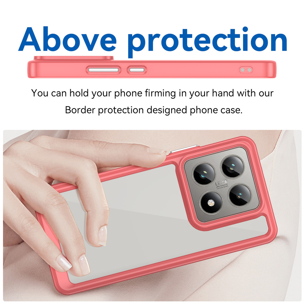 Ốp Điện Thoại Nhiều Màu Sắc Cho Xiaomi 14 14T 13 13T Pro 14 Ultra 14 Civi Poco F6 X6 M6 Pro Ốp Điện Thoại Trong Suốt Chống Sốc Cho Ốp Lưng Trong Suốt Nhiều Màu Sắc