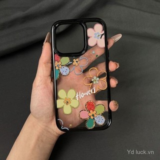 Ốp điện thoại trong suốt bán chạy đơn giản đầy màu sắc Hoa đơn giản độc đáo Thích hợp cho iPhone 14pro 16pro 14plus 15 14 13promax 12pro 11 13pro x x xsmax xr 7plus 8plus xs Vỏ điện thoại chống sốc