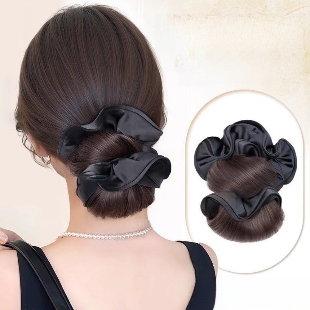Kẹp tóc giả lông nâu Essenceh, tiện dụng cho tạo kiểu tóc búi