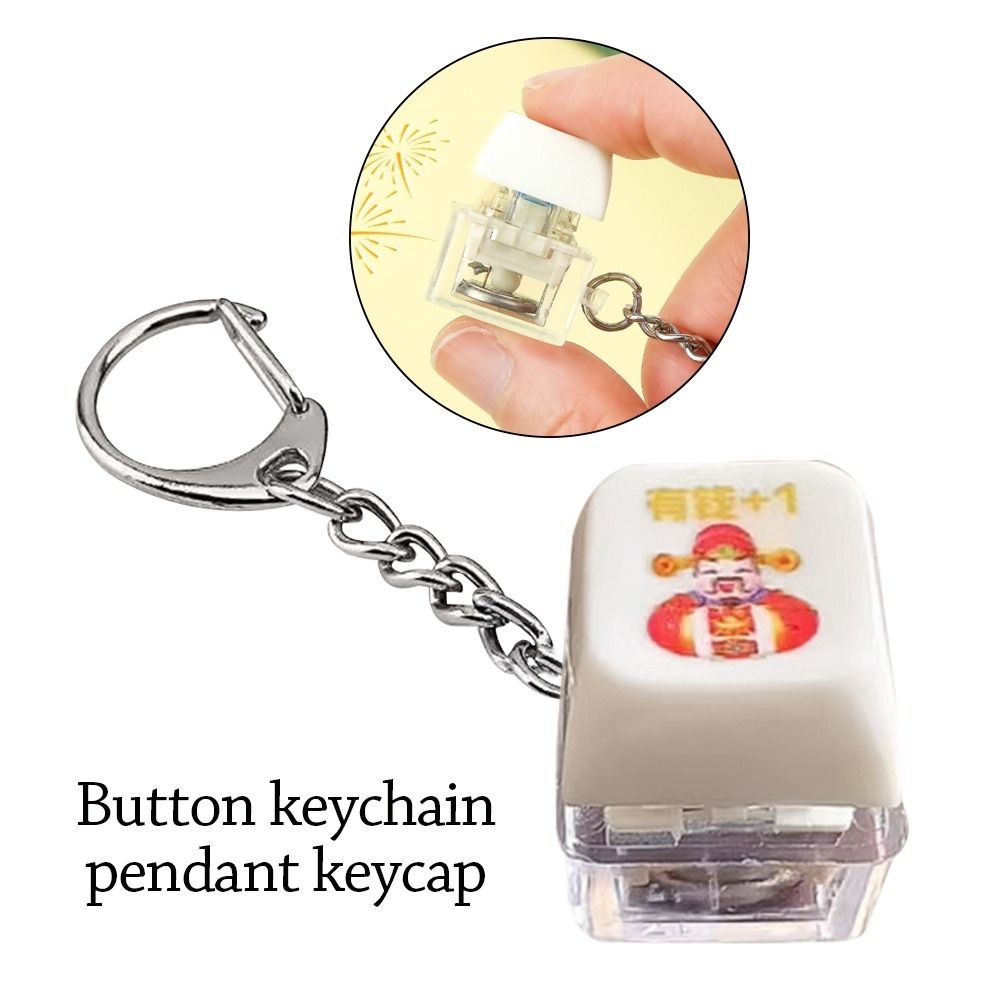 JIGK Fidget Móc Khóa, Bàn Phím DIY Keycap Ngón Tay Bàn Phím Mũ, Giảm Căng Thẳng May Mắn Phím Nút Clicker Đồ Chơi
