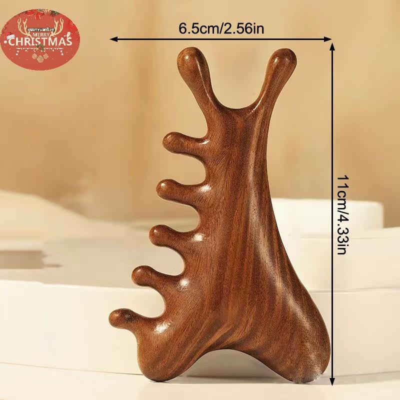 XUAN Đa Năng Kinh Tuyến Gỗ Massage Lược Sức Khỏe Gỗ Đàn Hương Răng Rộng Lớn Guasha Điểm Lược VN