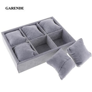 Khay đựng đồ trang sức nhung Garende có gối mềm - Hộp đựng đồ trang sức 6 khe Khay nhung - Hộp trưng bày đồng hồ Khay đựng đồ trang sức có thể xếp chồng lên nhau