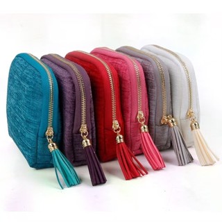 Dụng cụ sắp xếp trang sức MEGOCE, Trang sức du lịch có khóa kéo tua rua Flannel, Mini cầm tay có ngăn Túi đựng đồ trang sức cho nhẫn, vòng tay & vòng tay