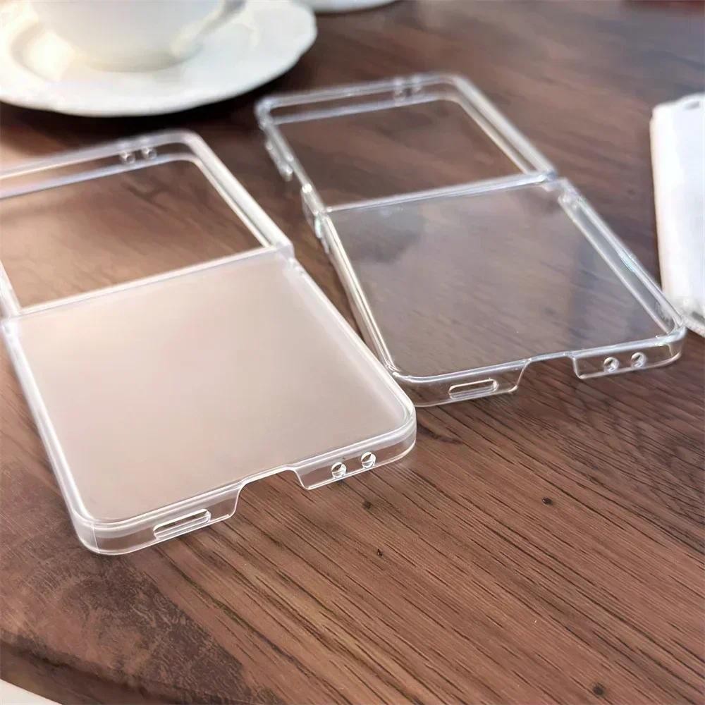 Ốp Điện Thoại Chà Nhám Trong Suốt Cho Samsung Galaxy Z Flip 7 6 5 4 3 Flip7 Flip6 Flip5 Flip4 Flip3 5G Vỏ Bảo Vệ Chống Sốc