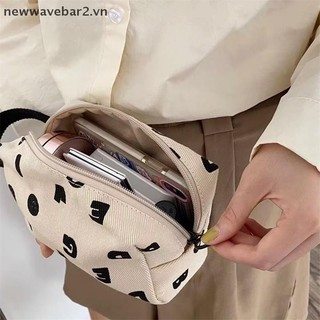 [Mới] Túi đựng mỹ phẩm chữ màu be đơn giản hợp thời trang Túi xách thời trang Du lịch Nhà vệ sinh di động Túi quà tặng dung tích lớn cho bé gái.