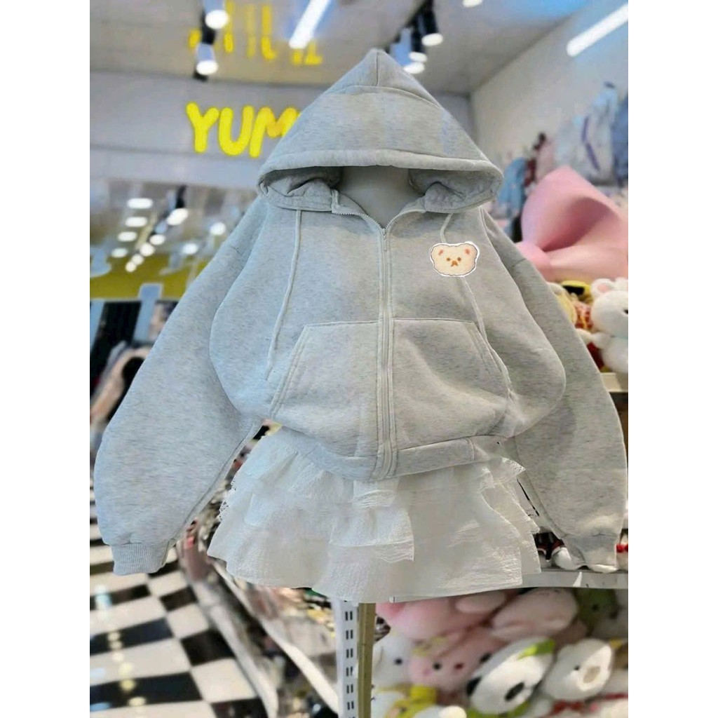 [ Rẻ Vô Địch ] Tổng Hợp Áo Khoác Nỉ Nam Nữ Form Rộng Tay dài Unisex - hình gấu dâu