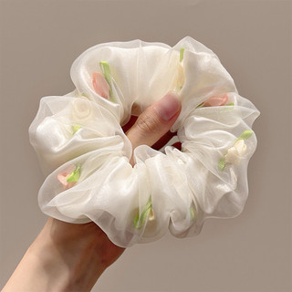 Lưới Hoa Scrunchie Không Hư Tổn, Phù Hợp Tiệc và Hàng Ngày cho Nữ & Bé Gái