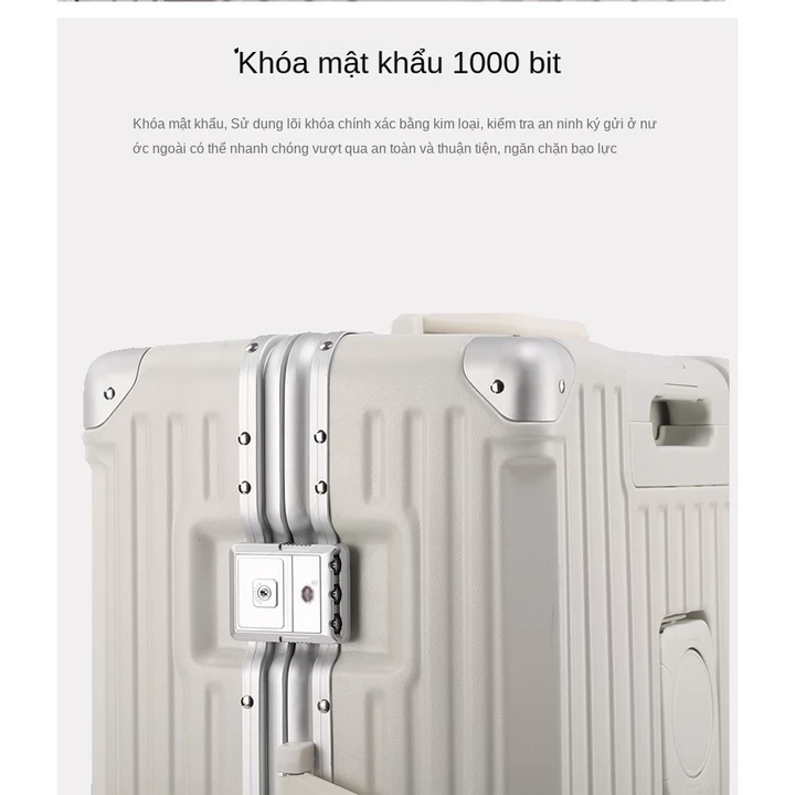 Valy du lịch đẹp thời trang Vali khung nhôm Valy kéo 360 độ Vali mật khẩu Va li du lịch bền chắc Bánh xe xoay êm ru – 4