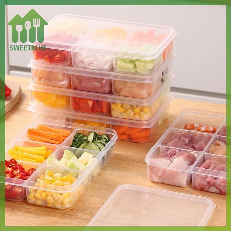 SWEET Trong Suốt 6 Lưới Hộp Bảo Quản Tủ Lạnh Dung Tích Lớn Hộp Bảo Quản Thịt Đông Lạnh Ngăn Thực Phẩm Dụng Cụ Nhà Bếp n