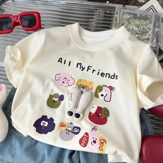 ‌Trẻ em Phong Cách Mùa Hè Cotton Nguyên Chất Hoạt Hình Dễ Thương In Hình Chó Áo Thun Tay Ngắn Cho Bé Hàng Đầu