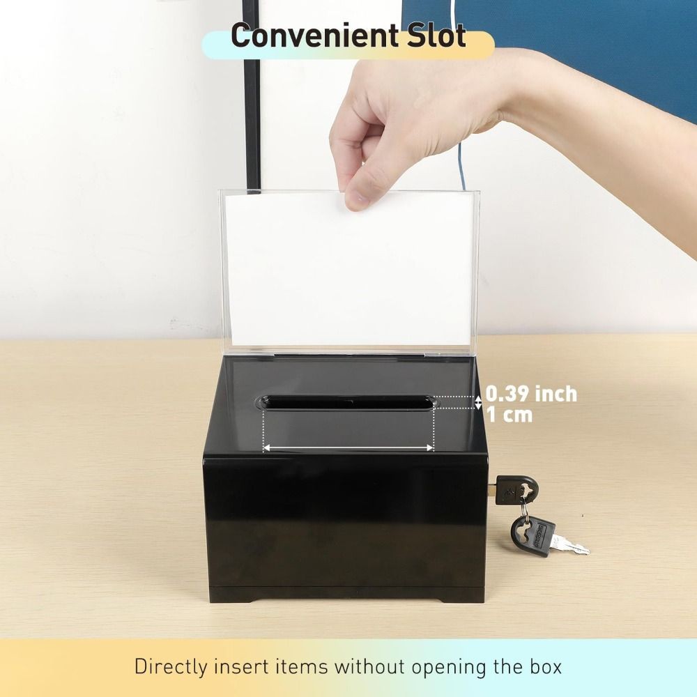 Hộp gợi ý HIGHVIEWLS, Bền có khóa và ký hiệu Hộp đựng phiếu bầu, Hộp nhựa Acrylic rắn Piggy Bank School